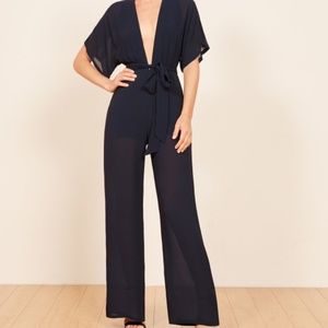 Reformation - Lemongrass Jumpsuit in Navy